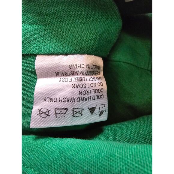 Princess Polly kelly green bandeau exposed zipper pleated crop top US 4 - Picture 6 of 9